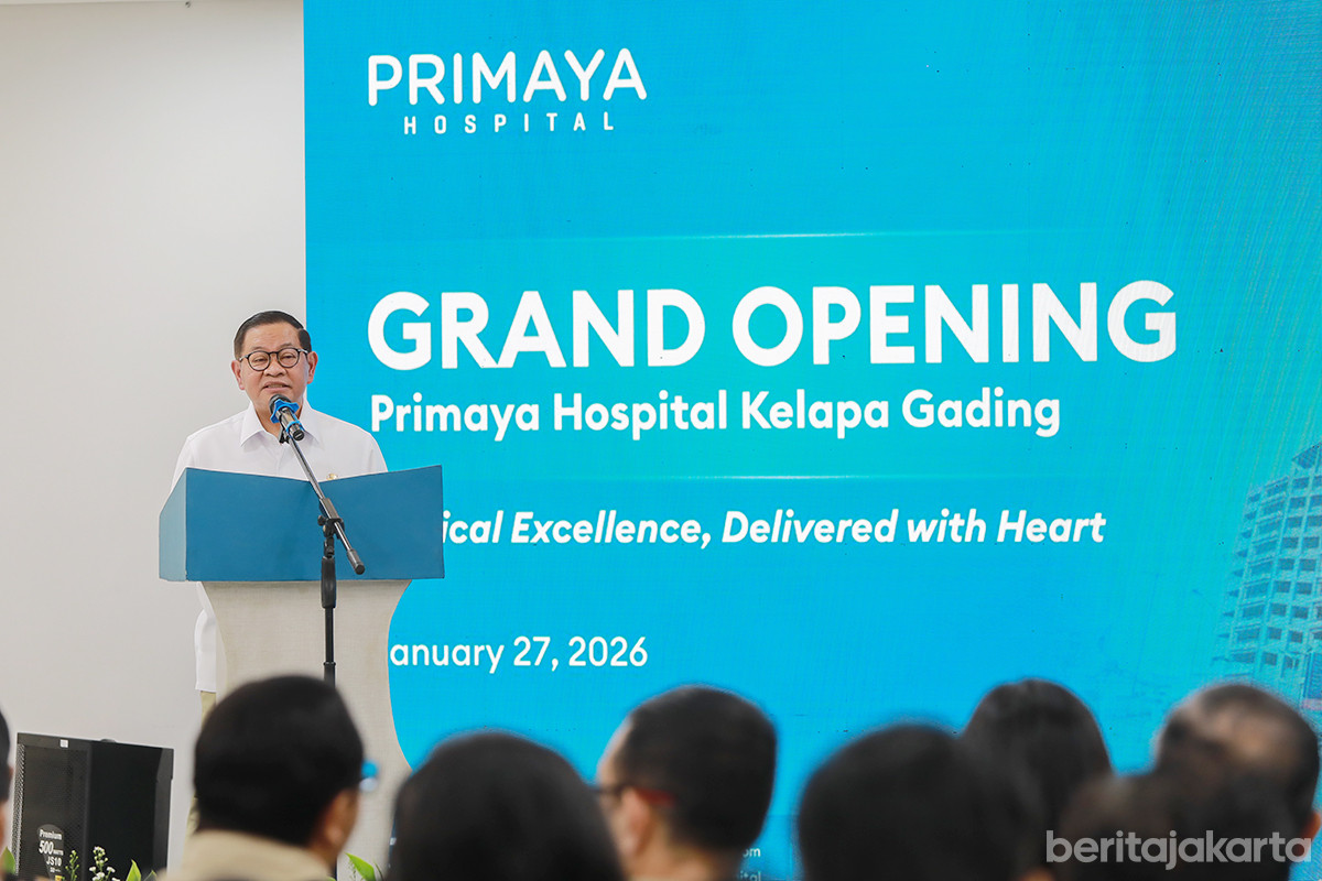 Pramono saat menghadiri acara grand opening Rumah Sakit Primaya di Cakung