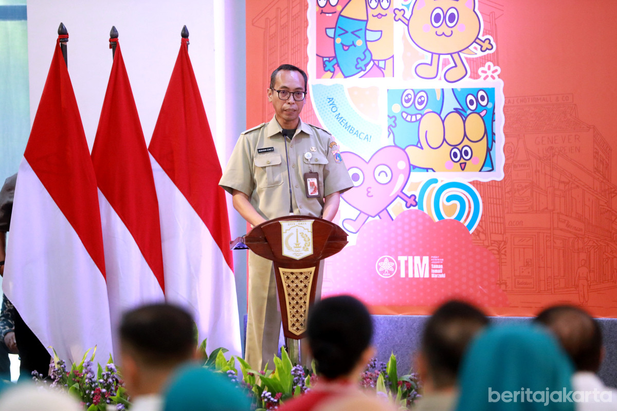 Kepala Dispusip Provinsi DKI Jakarta saat pembukaan Festival Pustakarsa 2025
