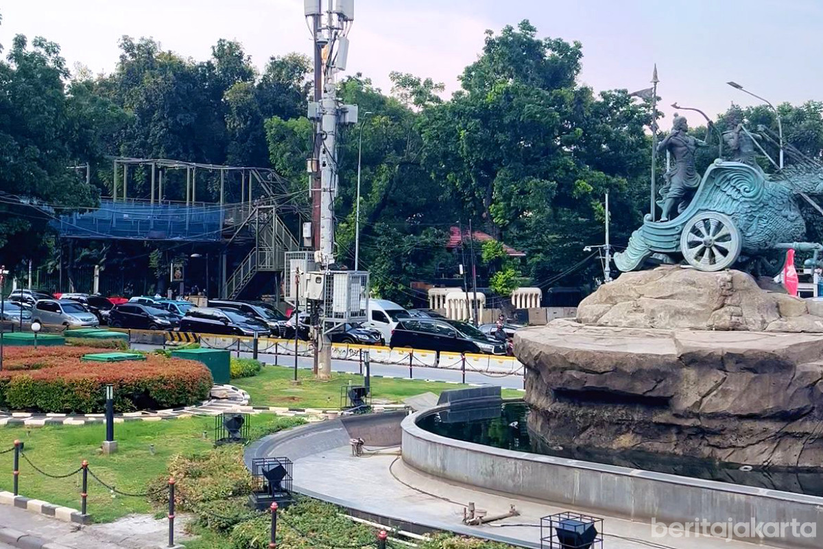 Ilustrasi bak kontrol air mancur Patung Kuda