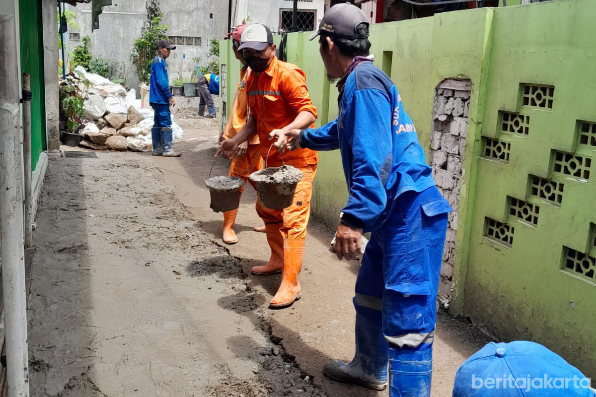 Perbaikan Turap Ambrol di Batu Ampar Rampung 