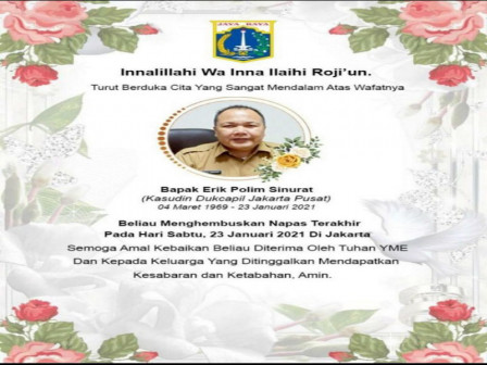Kepala Sudin Dukcapil Jakarta Pusat Tutup Usia
