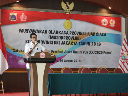 Sandiaga Minta KONI DKI Siapkan Program Pengembangan Olahraga