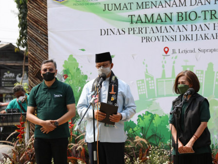 Resmikan Taman Bio Trans, Gubernur Anies Ingin Jakarta Jadi Contoh Kota Ramah Lingkungan 