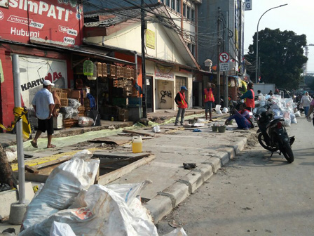 Peningkatan Pendestrian di Jatibaru Sudah 55 Persen