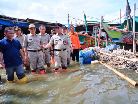 Tinjau, Banjir Rob, Muara Angke, Pj. Gubernur, Teguh Setyabudi