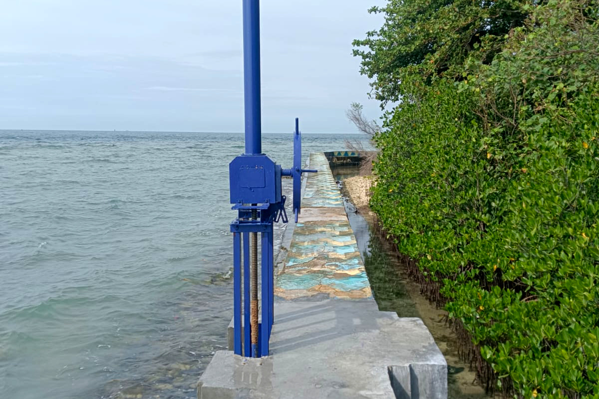 Pembangunan Pintu Air di Pulau Sabira selesai