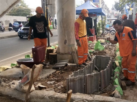 Lahan di Kolong Jalan Layang Transjakarta Ciledug Dibuat Taman	