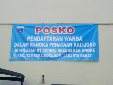 Posko Warga Kalijodo Dibuka di Kecamatan Tambora