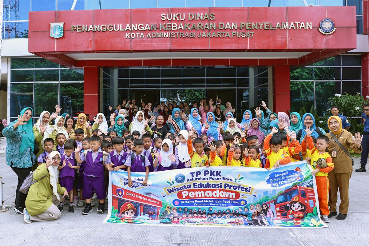 Pelajar murid paud Wisata Edukasi Sudin Gulkarmat Jakpus folmer