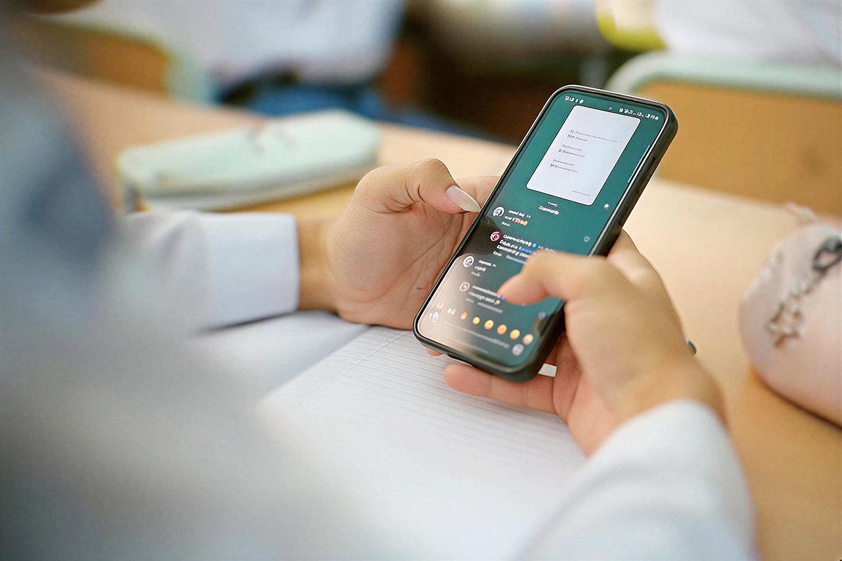 Anak sekolah digital hp