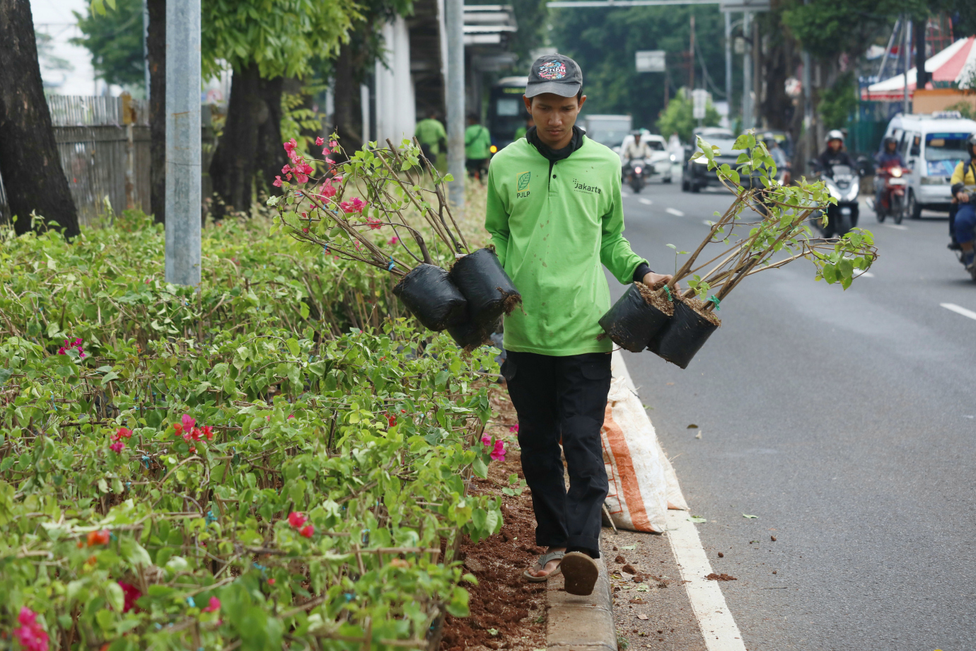 2 Sambut HUT Jakarta ke-498 Jalur Hijau Jalan I Gusti Ngurah Rai Dipercantik_2.jpg