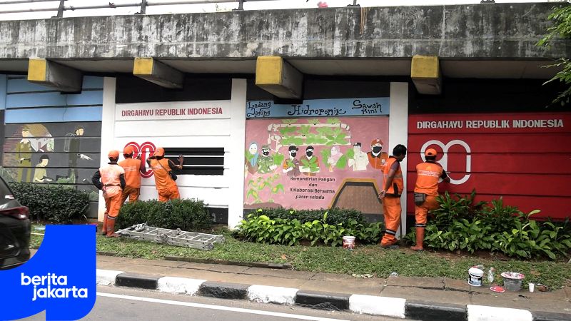 Mural Percantik Flyover Kampung Melayu Jelang HUT Kemerdekaan RI