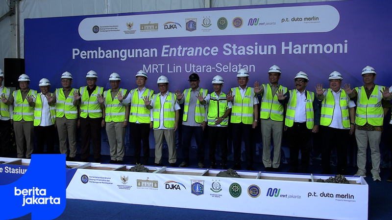 Pramono Groundbreaking Pembangunan Pintu Masuk Stasiun MRT Harmoni
