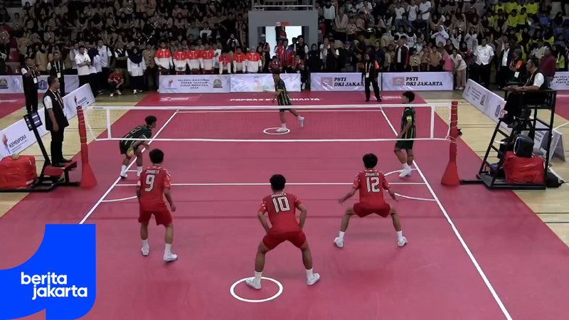 Ratusan Pelajar Meriahkan Venue Sepak Takraw POPNAS 2025