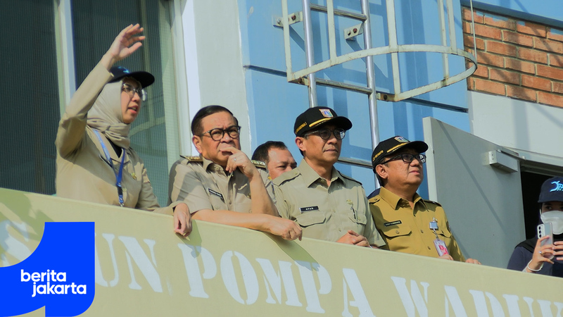 Maksimalkan Musim Kemarau, Pramono Tinjau Pompa Banjir Waduk Pluit