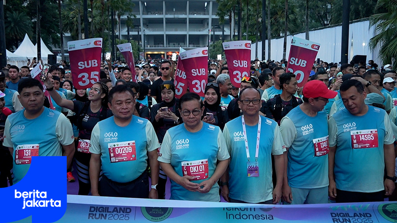 Ikuti Digiland Run, Pramono Gembira Finis di Bawah 50 Menit