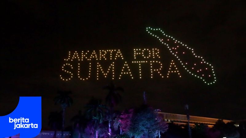  Drone Show dan Video Mapping Pukau Ribuan Warga di Kota Tua