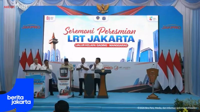 Presiden Prabowo Resmikan LRT Kelapa Gading-Manggarai