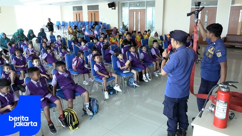 100 Anak PAUD Pasar Baru Dikenalkan Profesi Petugas Damkar